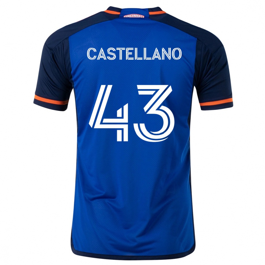 Men Football Jesús Castellano #43 Blue White Home Jersey 2024/25 T-Shirt Za