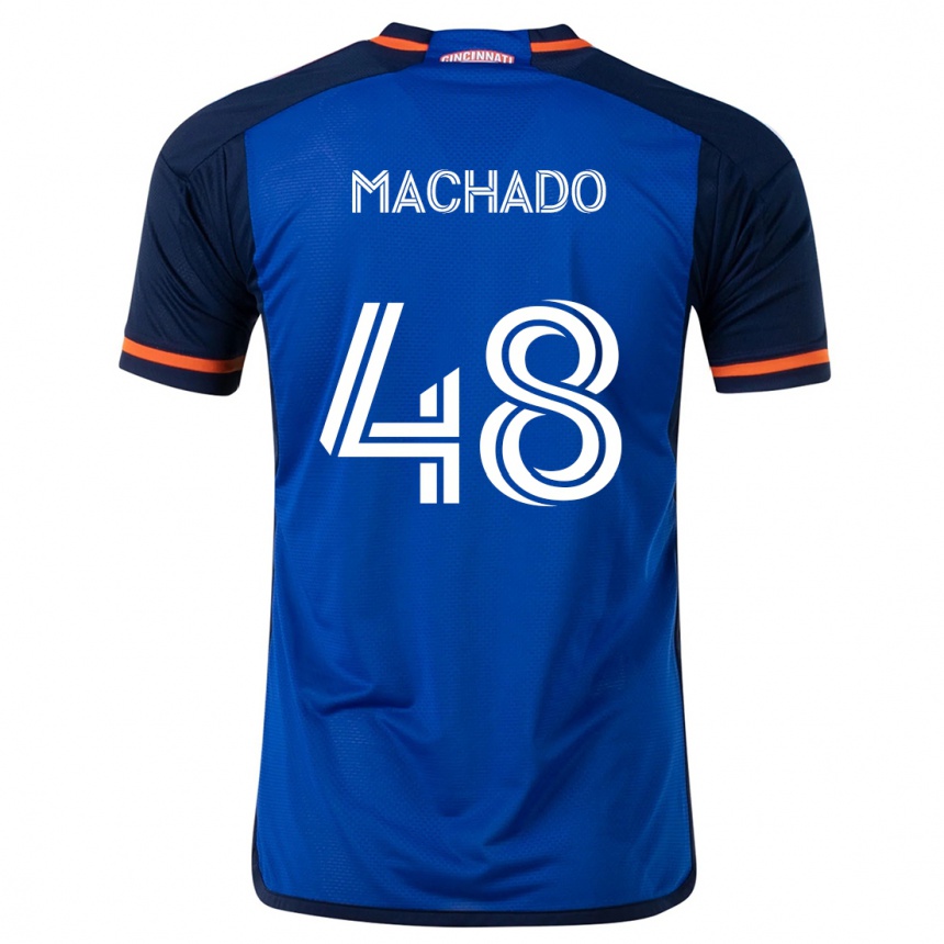 Men Football Juan Machado #48 Blue White Home Jersey 2024/25 T-Shirt Za