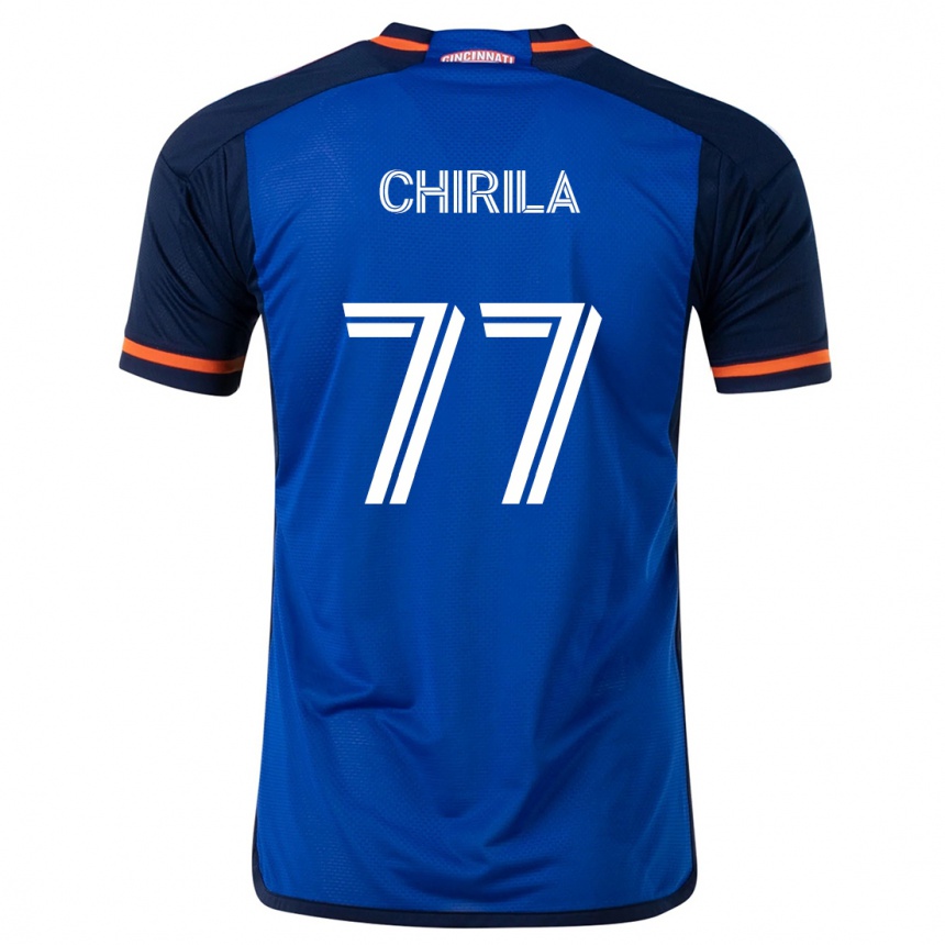 Men Football Stefan Chirila #77 Blue White Home Jersey 2024/25 T-Shirt Za