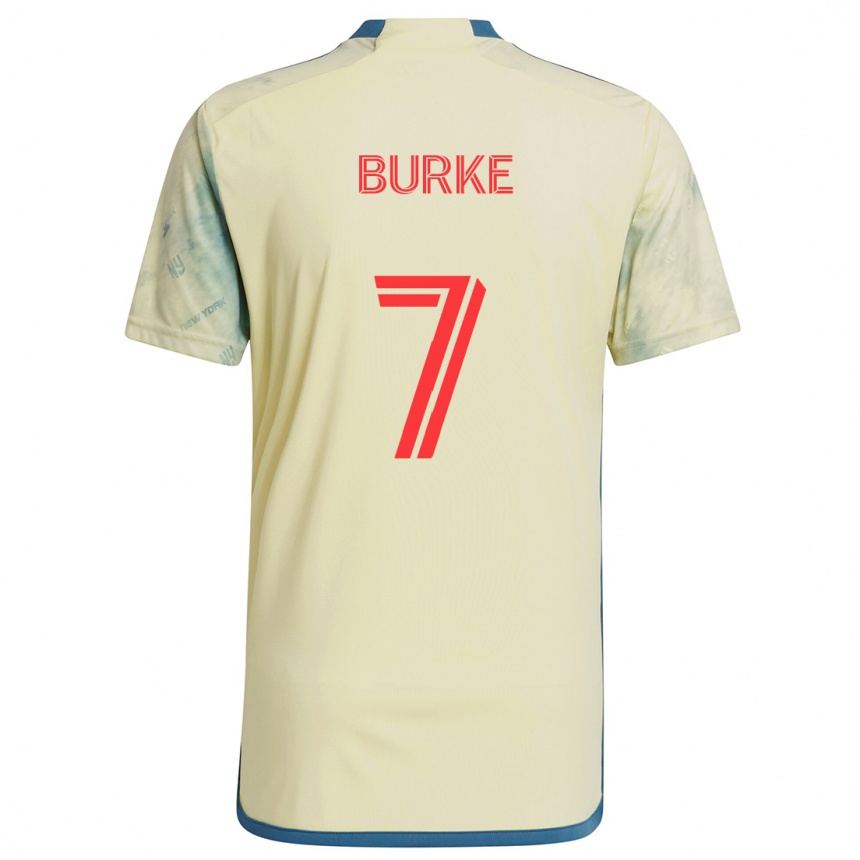 Men Football Cory Burke #7 Yellow Red Blue Home Jersey 2024/25 T-Shirt Za