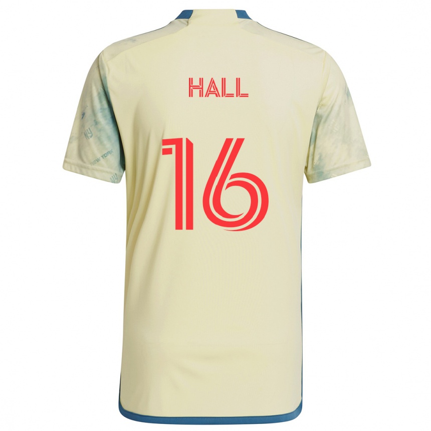 Men Football Julian Hall #16 Yellow Red Blue Home Jersey 2024/25 T-Shirt Za