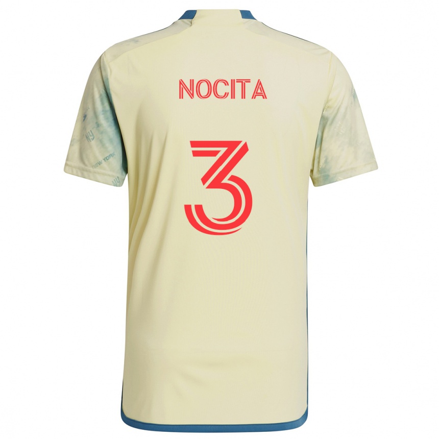 Men Football Matthew Nocita #3 Yellow Red Blue Home Jersey 2024/25 T-Shirt Za