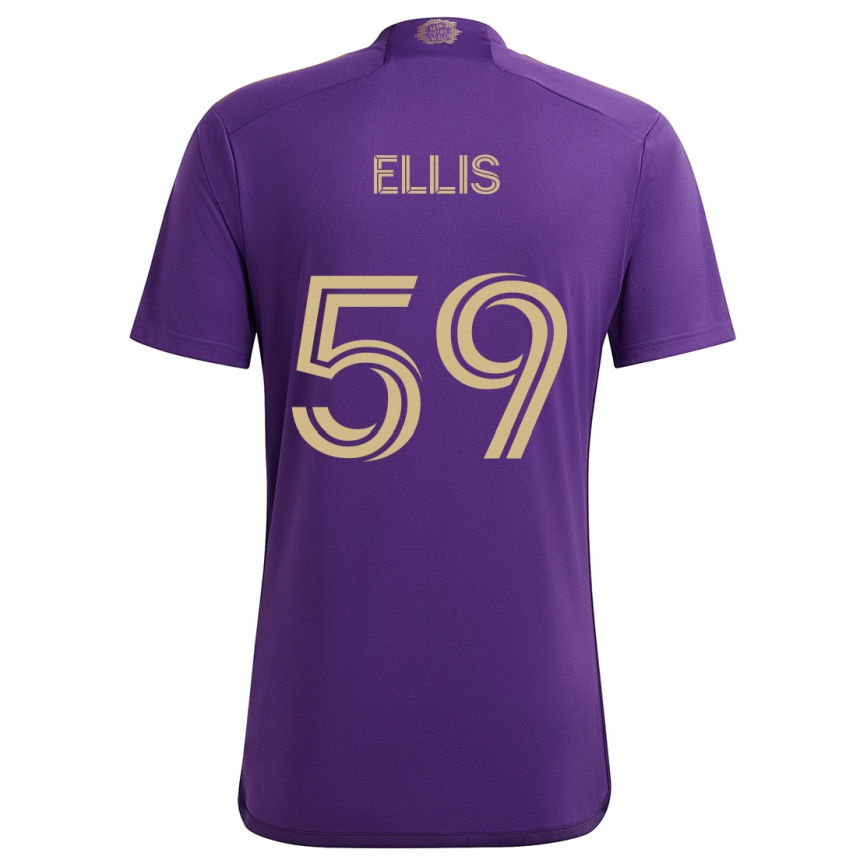 Men Football Justin Ellis #59 Purple Yellow Home Jersey 2024/25 T-Shirt Za