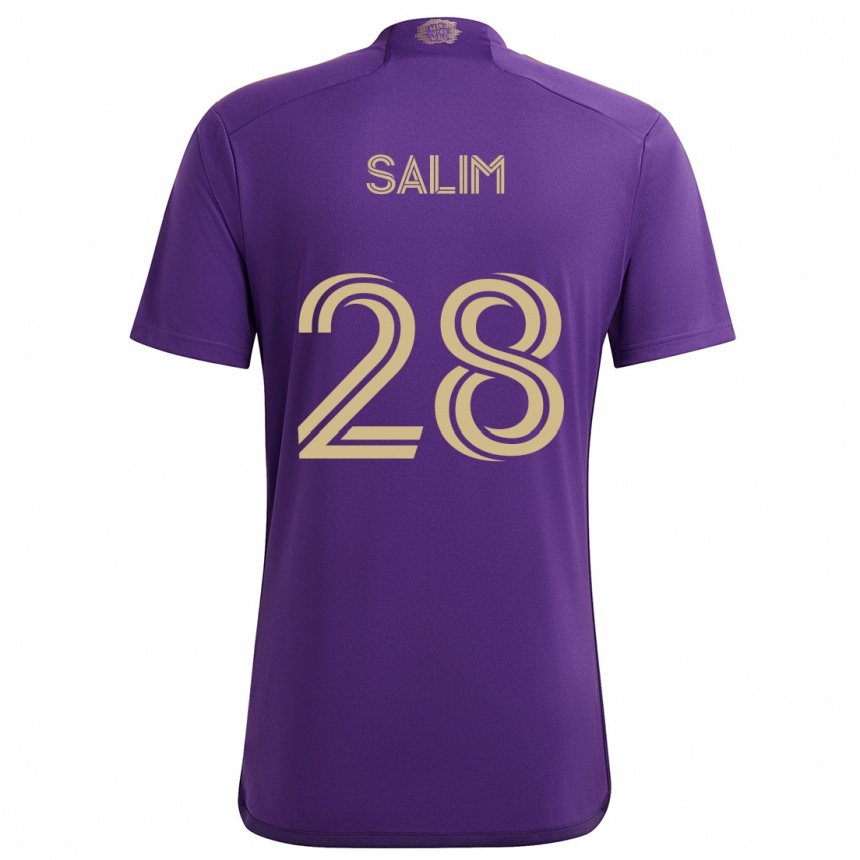 Men Football Abdi Salim #28 Purple Yellow Home Jersey 2024/25 T-Shirt Za