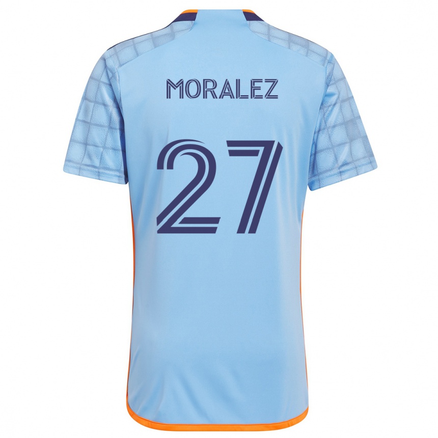 Men Football Maxi Moralez #27 Blue Orange Home Jersey 2024/25 T-Shirt Za