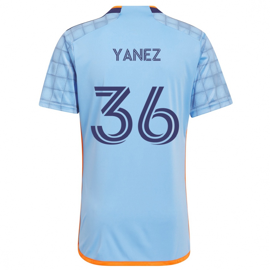 Men Football Zidane Yañez #36 Blue Orange Home Jersey 2024/25 T-Shirt Za