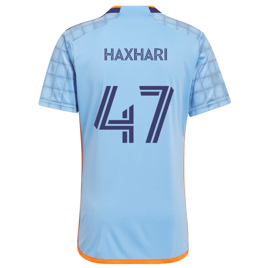 Men Football Klevis Haxhari #47 Blue Orange Home Jersey 2024/25 T-Shirt Za