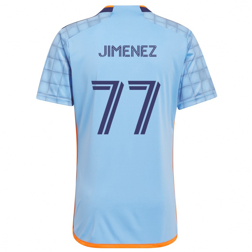 Men Football Jonathan Jiménez #77 Blue Orange Home Jersey 2024/25 T-Shirt Za