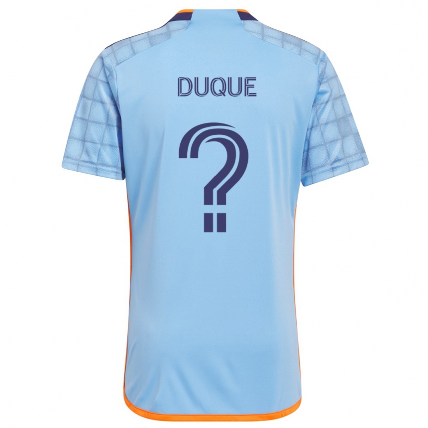 Men Football David Duque #0 Blue Orange Home Jersey 2024/25 T-Shirt Za