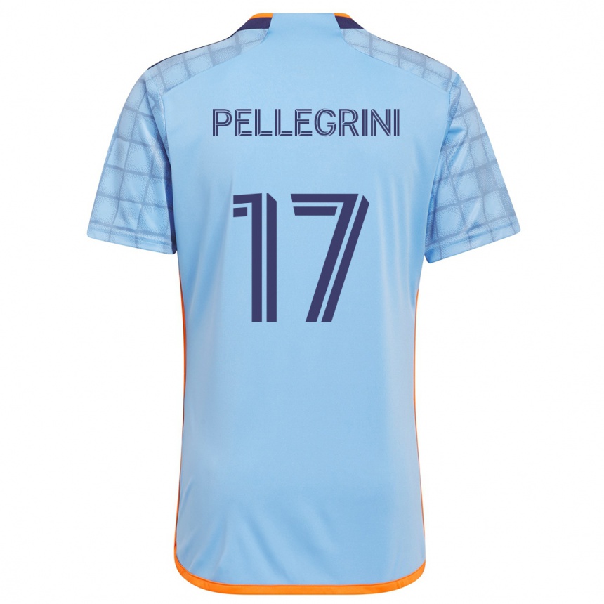 Men Football Matías Pellegrini #17 Blue Orange Home Jersey 2024/25 T-Shirt Za