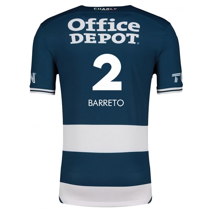 Men Football Sergio Barreto #2 Blue White Home Jersey 2024/25 T-Shirt Za