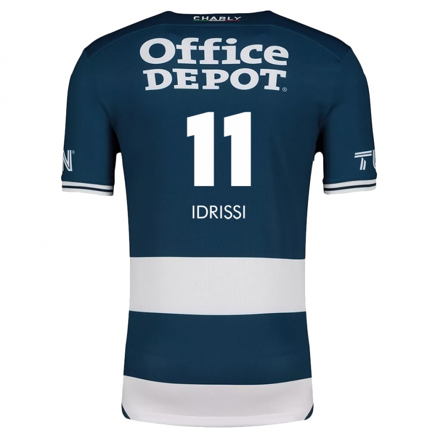 Men Football Oussama Idrissi #11 Blue White Home Jersey 2024/25 T-Shirt Za