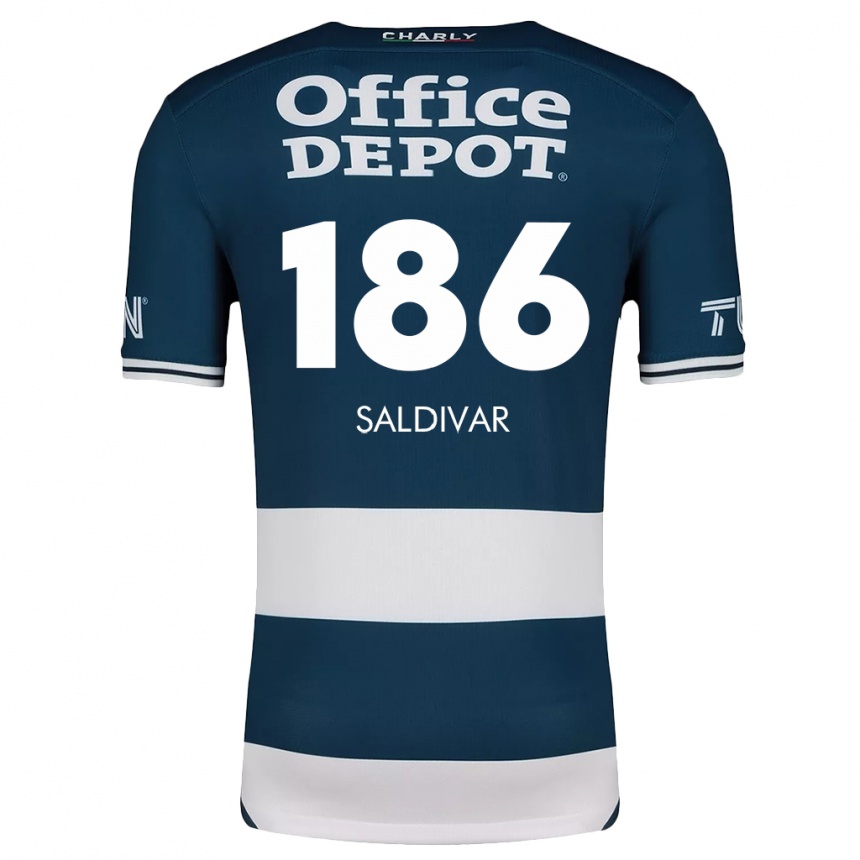 Men Football José Saldívar #186 Blue White Home Jersey 2024/25 T-Shirt Za