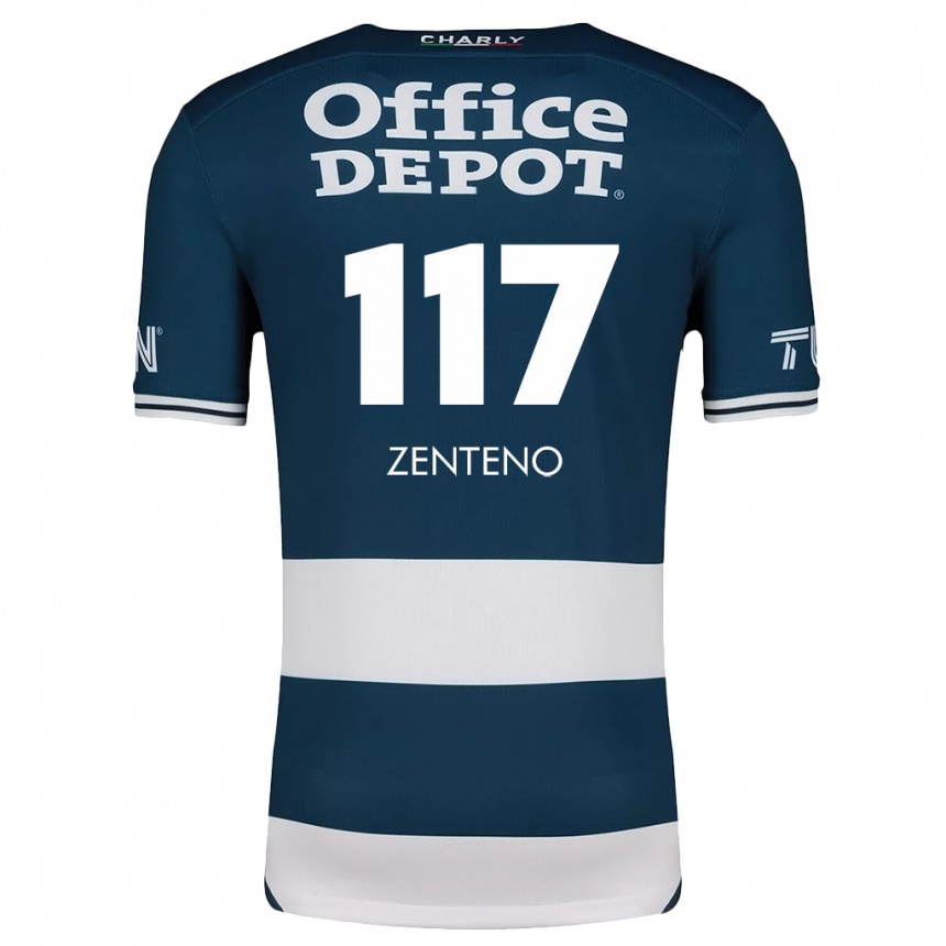 Men Football Gustavo Zenteno #117 Blue White Home Jersey 2024/25 T-Shirt Za