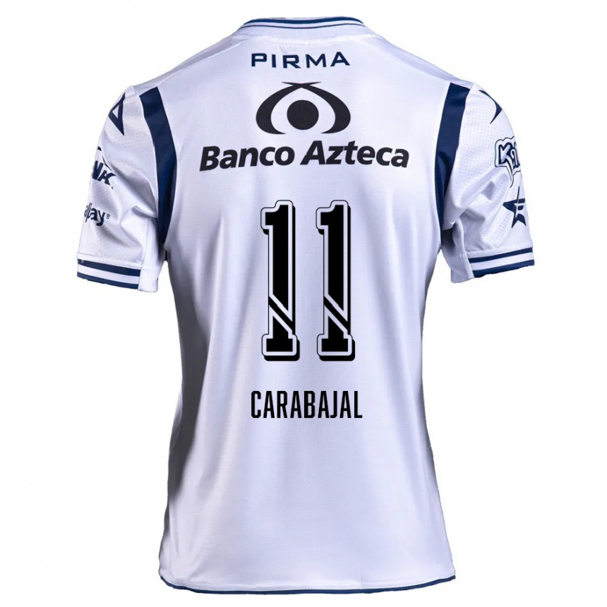 Men Football Gabriel Carabajal #11 White Navy Blue Home Jersey 2024/25 T-Shirt Za