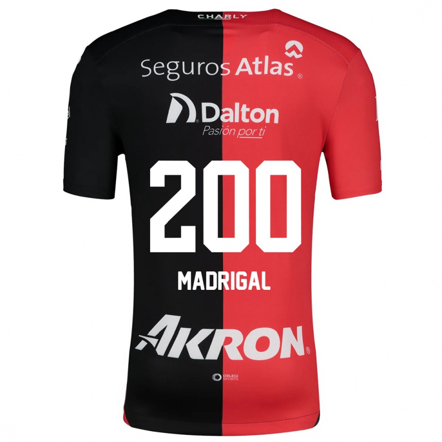 Men Football Kevin Madrigal #200 Red Black Home Jersey 2024/25 T-Shirt Za