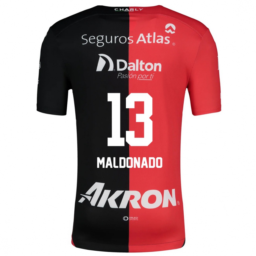 Men Football Maritza Maldonado #13 Red Black Home Jersey 2024/25 T-Shirt Za