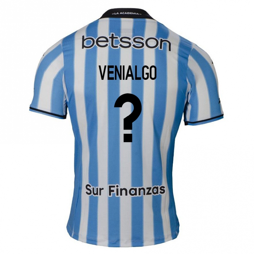 Men Football Ezequiel Venialgo #0 Blue White Black Home Jersey 2024/25 T-Shirt Za