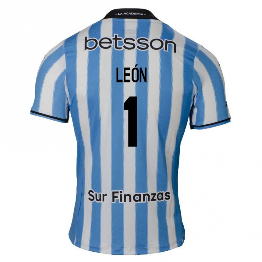 Men Football Roberto León #1 Blue White Black Home Jersey 2024/25 T-Shirt Za