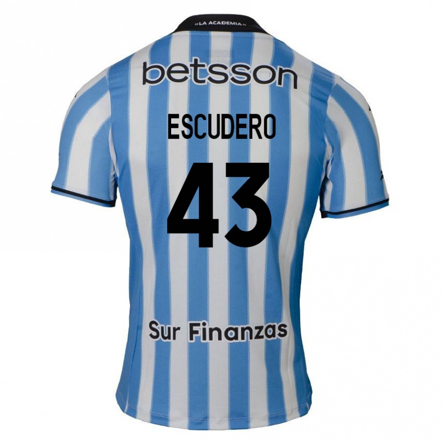 Men Football Gonzalo Escudero #43 Blue White Black Home Jersey 2024/25 T-Shirt Za