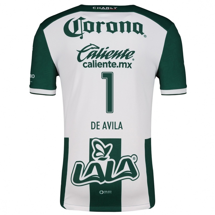 Men Football Hannia De Ávila #1 Green White Home Jersey 2024/25 T-Shirt Za