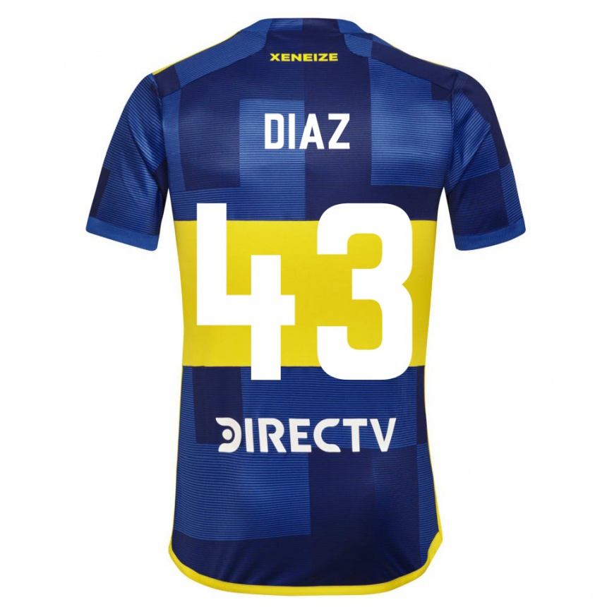 Men Football Tomas Diaz #43 Blue Yellow Home Jersey 2024/25 T-Shirt Za