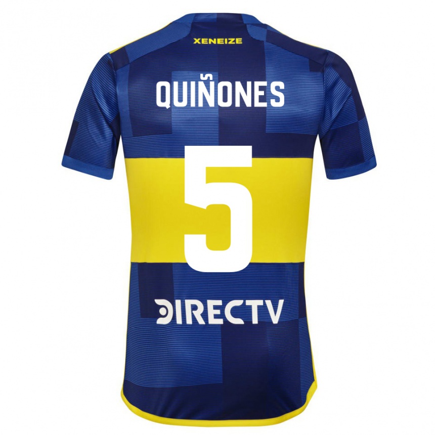 Men Football Florencia Quiñones #5 Blue Yellow Home Jersey 2024/25 T-Shirt Za