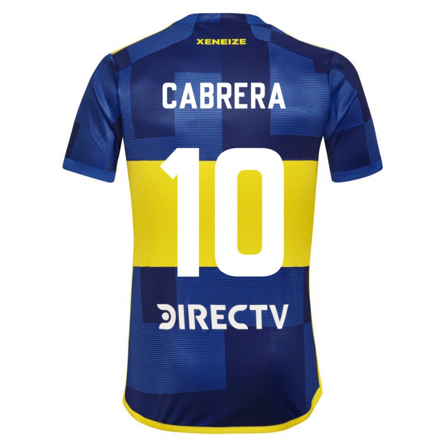 Men Football Micaela Cabrera #10 Blue Yellow Home Jersey 2024/25 T-Shirt Za