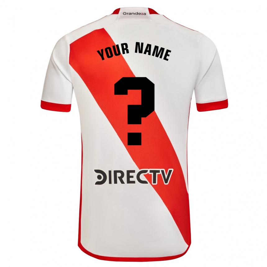 Men Football Your Name #0 White Red Home Jersey 2024/25 T-Shirt Za