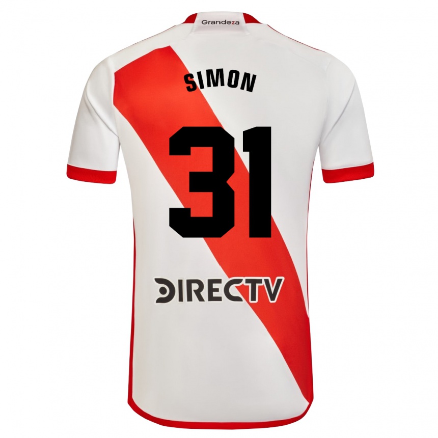 Men Football Santiago Simón #31 White Red Home Jersey 2024/25 T-Shirt Za