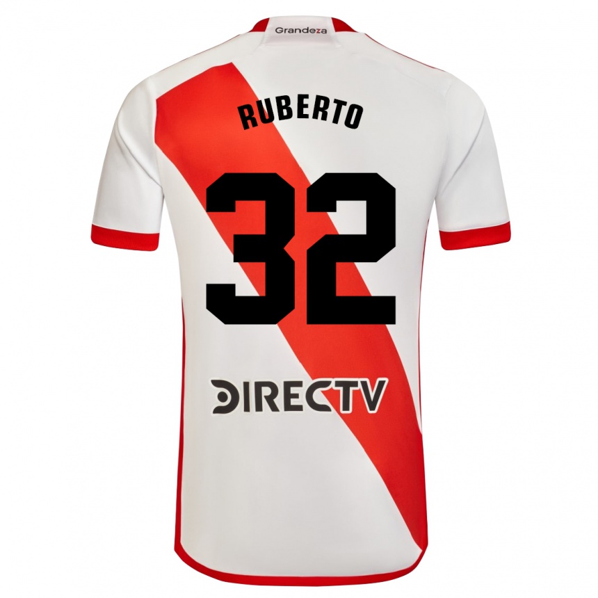 Men Football Agustín Ruberto #32 White Red Home Jersey 2024/25 T-Shirt Za