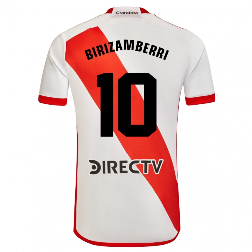 Men Football María Carolina Birizamberri Rivero #10 White Red Home Jersey 2024/25 T-Shirt Za