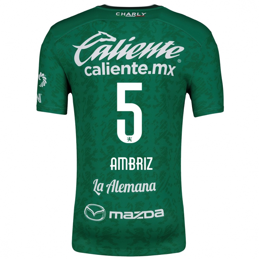 Men Football Fidel Ambríz #5 Green White Home Jersey 2024/25 T-Shirt Za