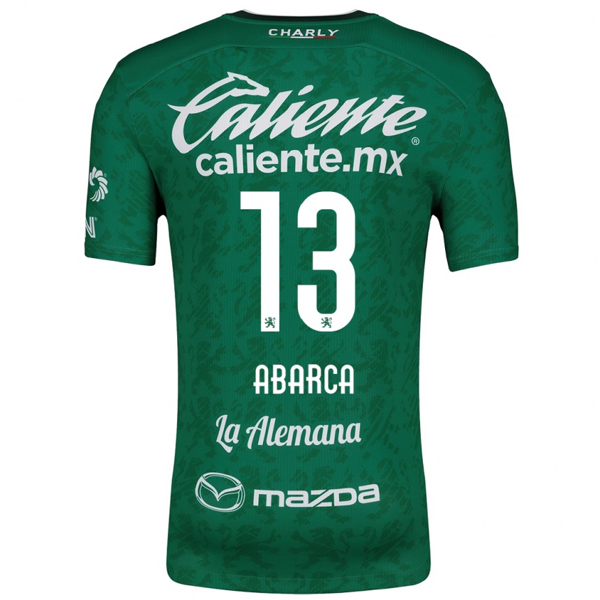 Men Football Vidalia Abarca #13 Green White Home Jersey 2024/25 T-Shirt Za