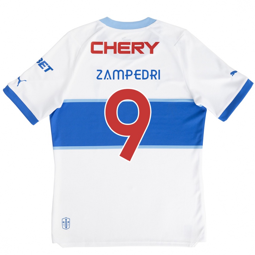 Men Football Fernando Zampedri #9 White Blue Home Jersey 2024/25 T-Shirt Za