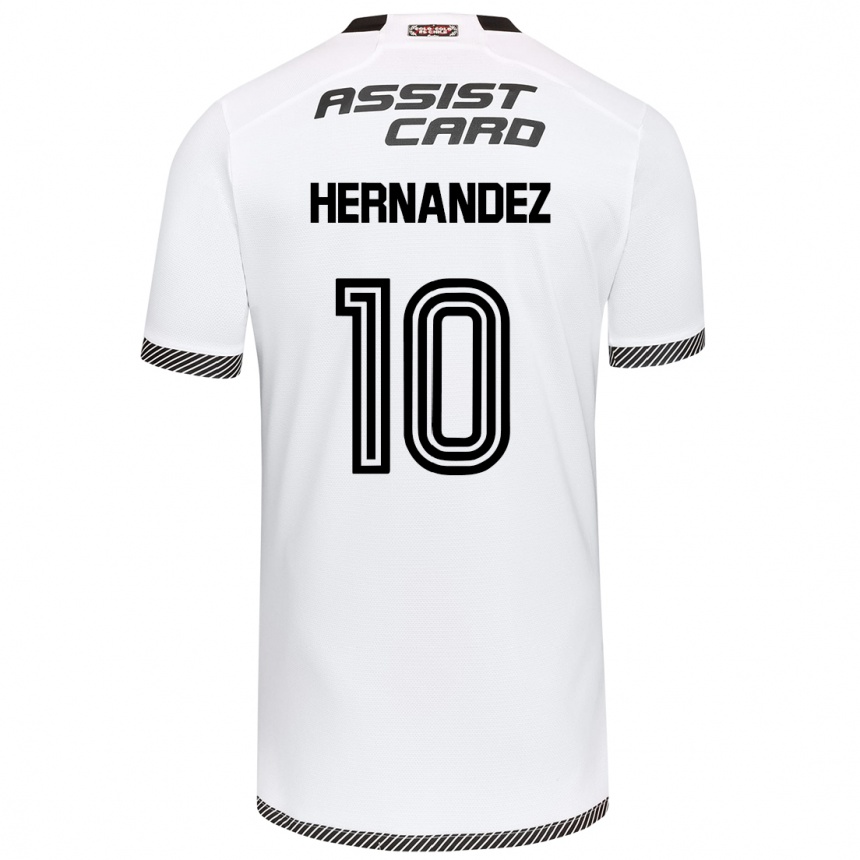 Men Football Leandro Hernández #10 White Black Home Jersey 2024/25 T-Shirt Za