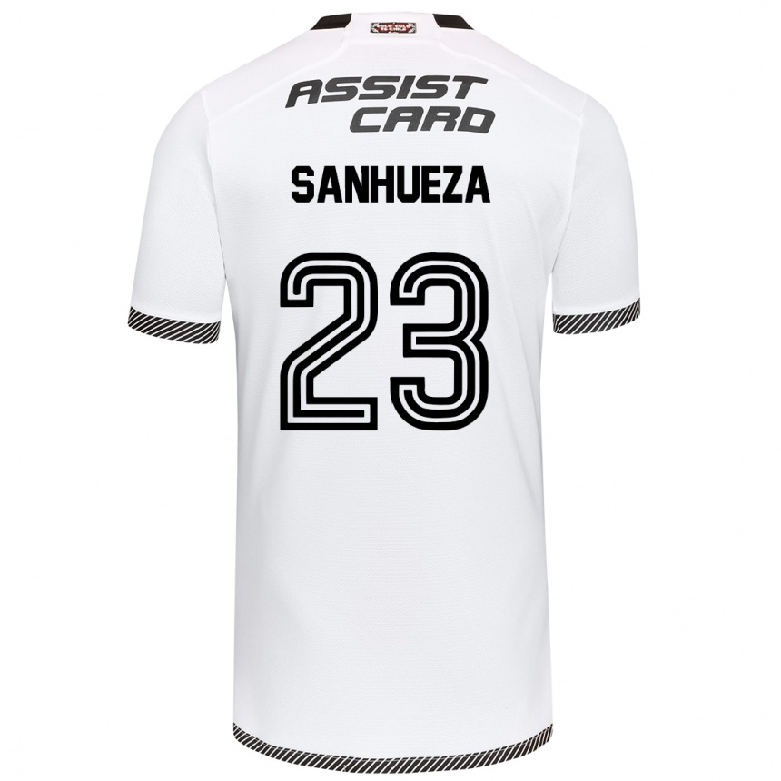 Men Football Nicol Sanhueza #23 White Black Home Jersey 2024/25 T-Shirt Za