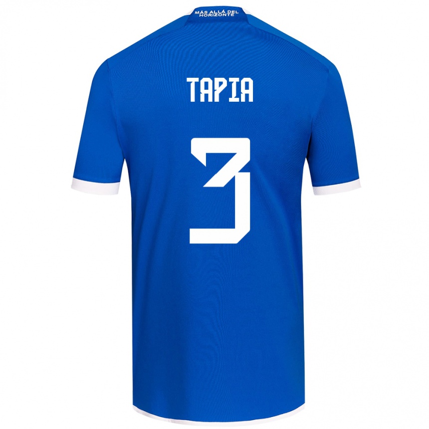 Men Football Ignacio Tapia #3 Blue White Home Jersey 2024/25 T-Shirt Za