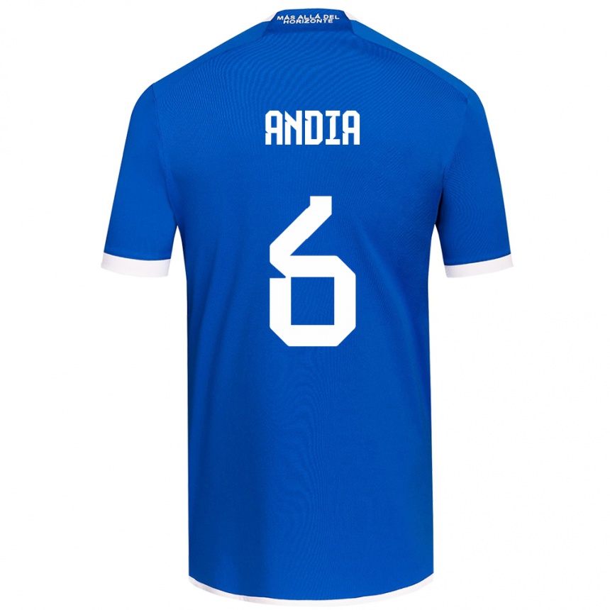 Men Football Yonathan Andía #6 Blue White Home Jersey 2024/25 T-Shirt Za