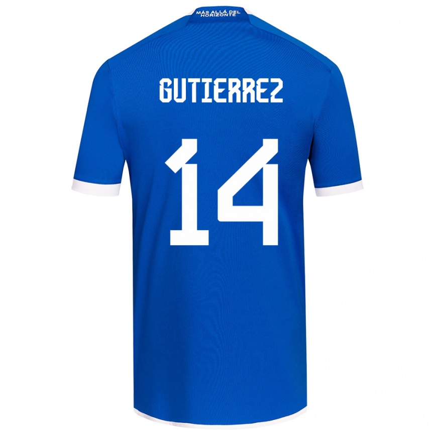 Men Football Ana Gutiérrez #14 Blue White Home Jersey 2024/25 T-Shirt Za