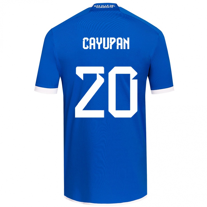 Men Football Natalia Cayupán #20 Blue White Home Jersey 2024/25 T-Shirt Za