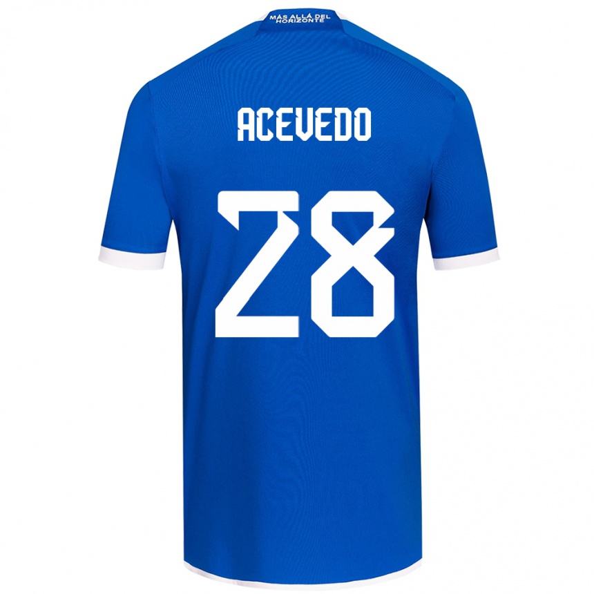 Men Football Florencia Acevedo #28 Blue White Home Jersey 2024/25 T-Shirt Za