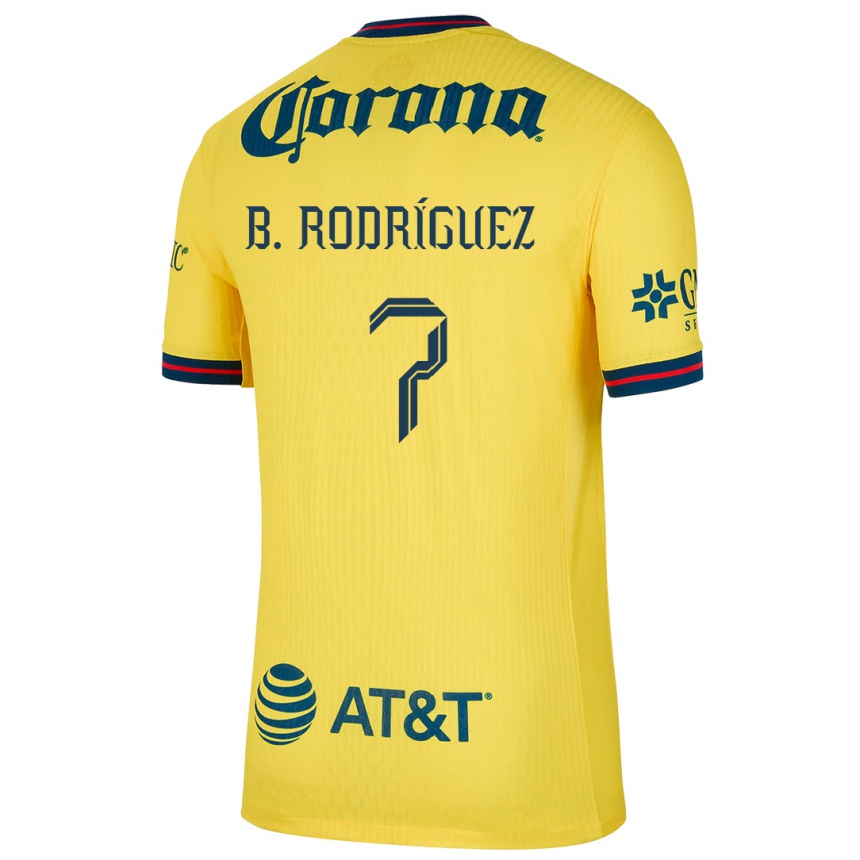 Men Football Brian Rodríguez #7 Yellow Blue Home Jersey 2024/25 T-Shirt Za