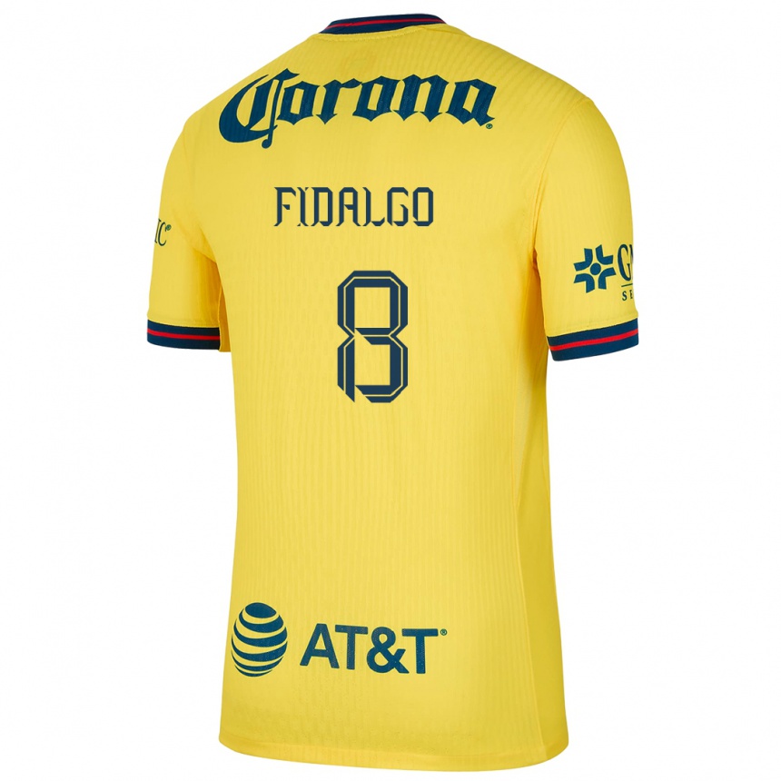 Men Football Alvaro Fidalgo #8 Yellow Blue Home Jersey 2024/25 T-Shirt Za