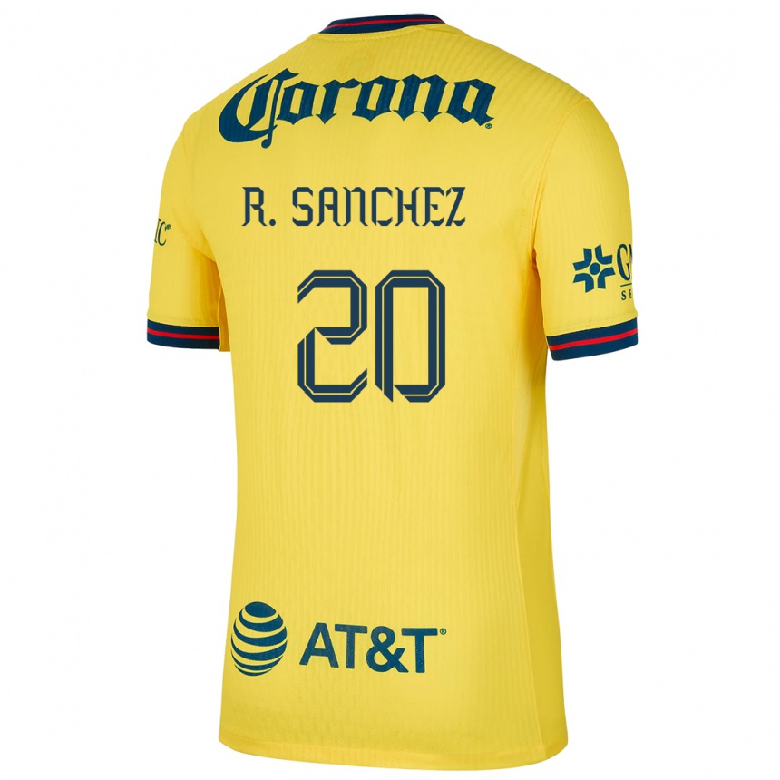 Men Football Richard Sanchez #20 Yellow Blue Home Jersey 2024/25 T-Shirt Za