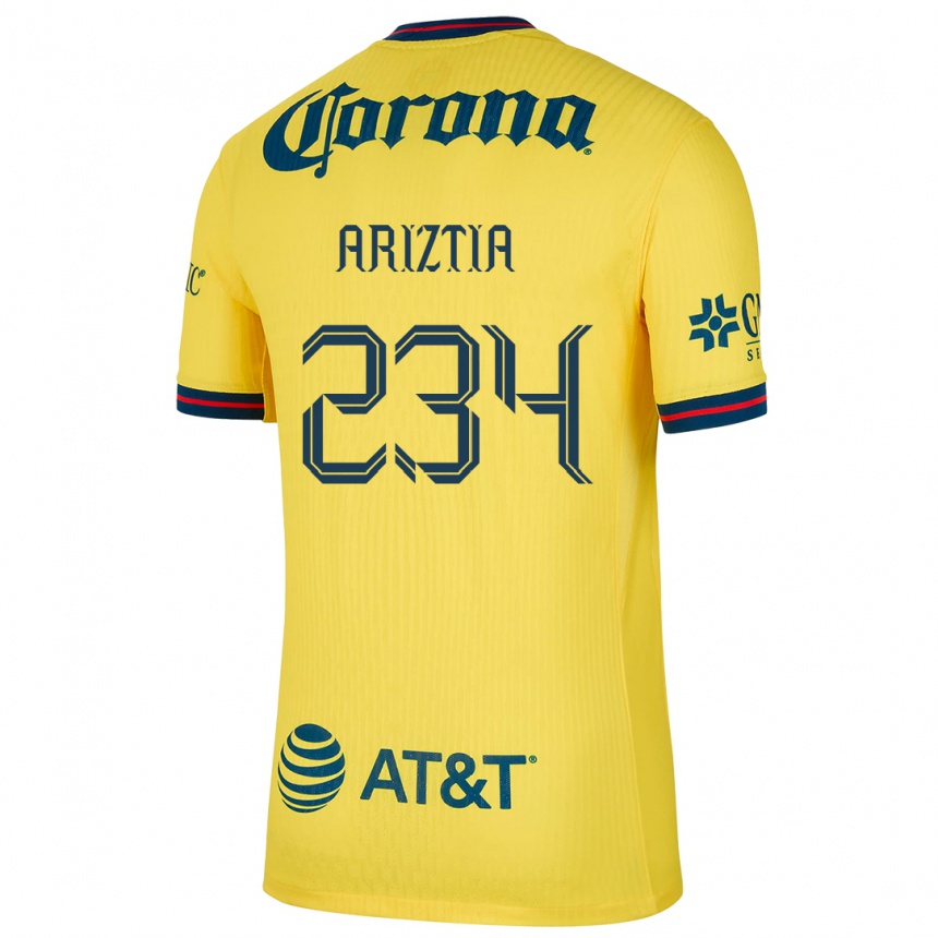 Men Football Íñigo Ariztia #234 Yellow Blue Home Jersey 2024/25 T-Shirt Za