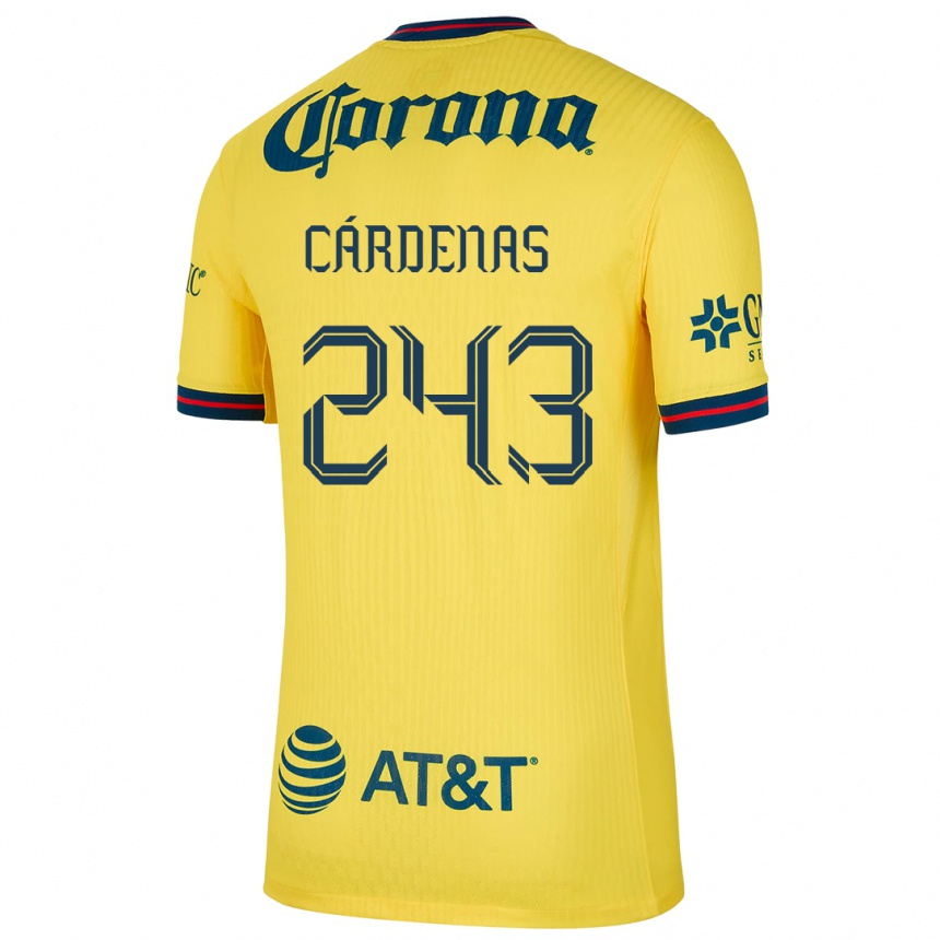 Men Football Alejandro Cárdenas #243 Yellow Blue Home Jersey 2024/25 T-Shirt Za