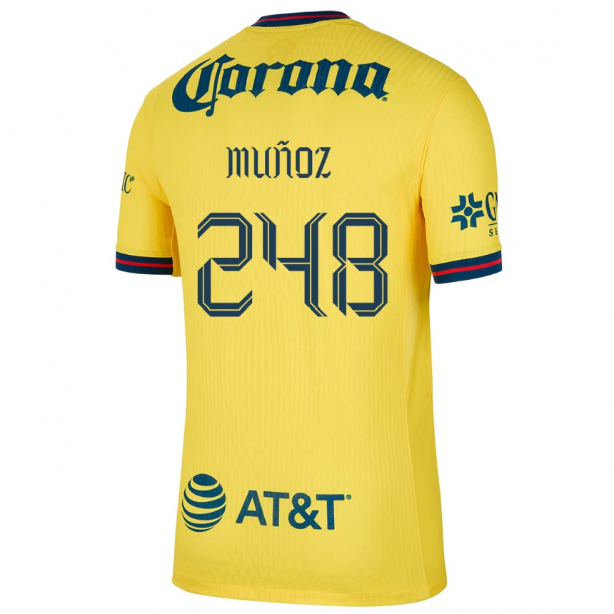 Men Football Diego Muñoz #248 Yellow Blue Home Jersey 2024/25 T-Shirt Za