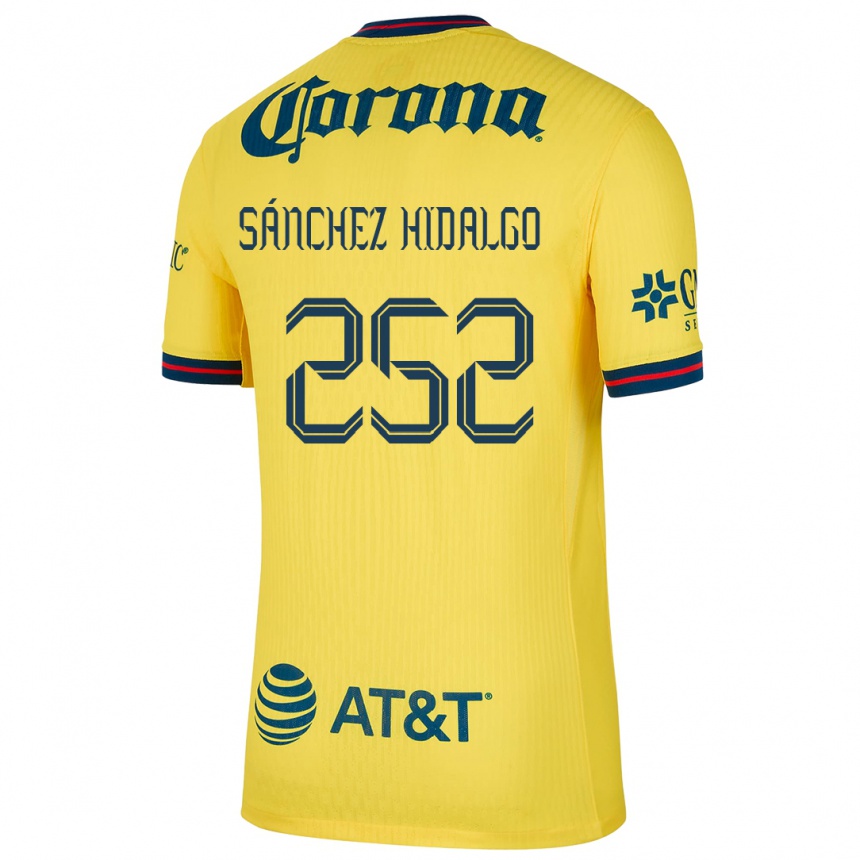 Men Football Horacio Sánchez Hidalgo #252 Yellow Blue Home Jersey 2024/25 T-Shirt Za