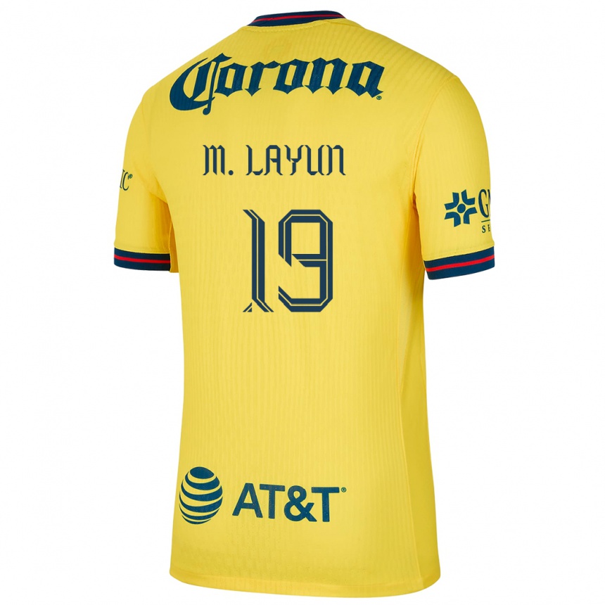 Men Football Miguel Layun #19 Yellow Blue Home Jersey 2024/25 T-Shirt Za